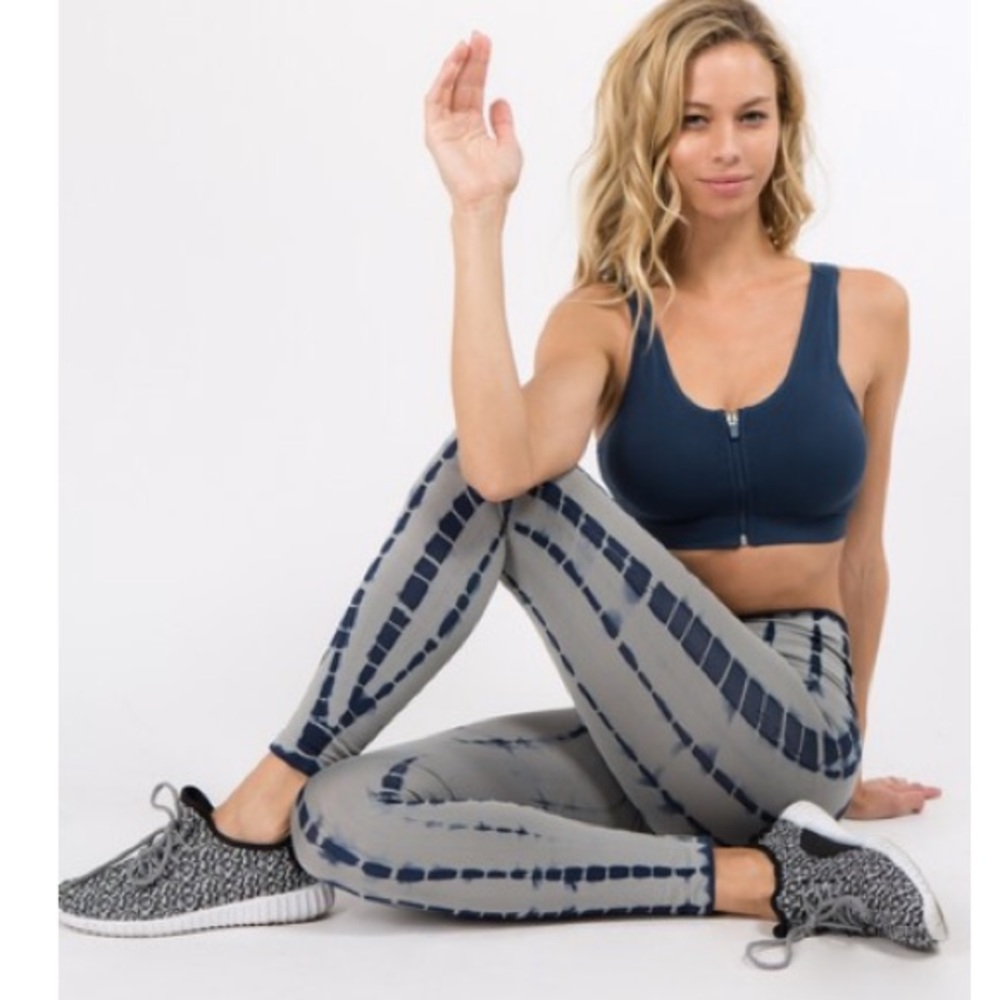 80s inspired Gray Tie Dye High Waisted Leggings